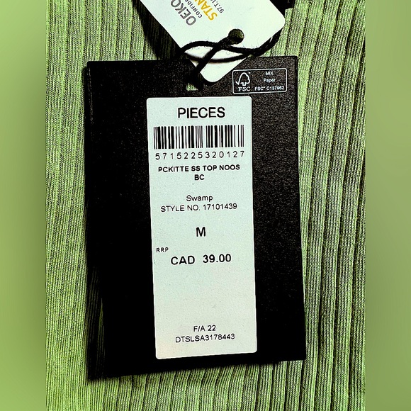 Pieces Brand Pale Green Short Sleeve T-Shirt for Women Size Medium From The Bay - Picture 5 of 10
